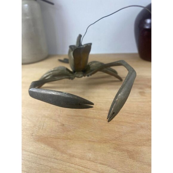 Vintage 12" Lobster Shrimp Ocean Sea Brass Metal Animal Figurine Metal Art Scul - Picture 2 of 9
